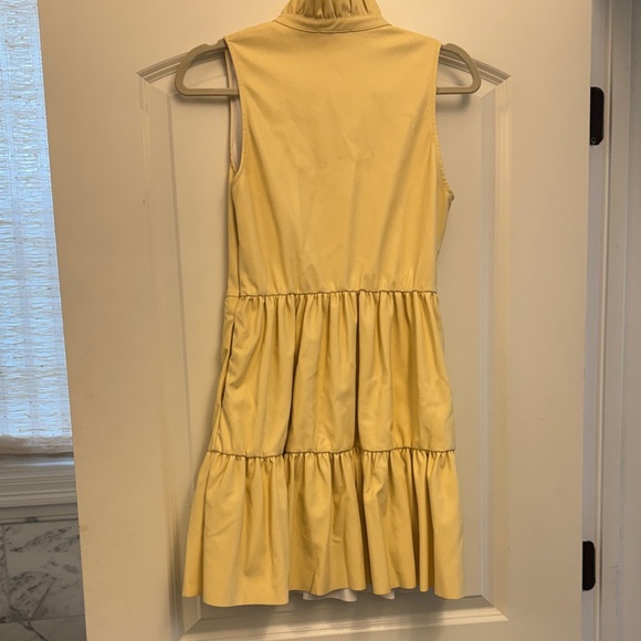 Fate- women's Sleeveless Yellow Tiered Ruffle Neck Dress- leather - Picture 2 of 2